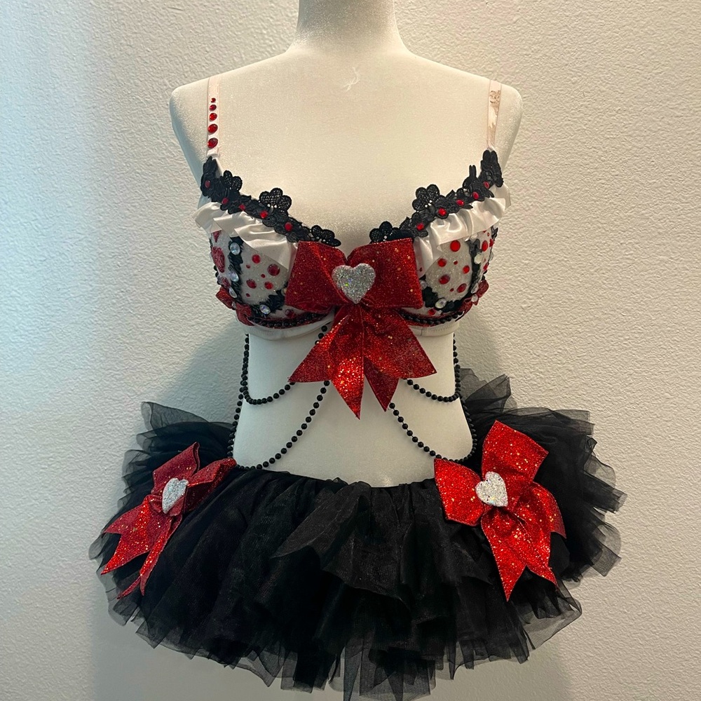 2pc Harlequin Themed tutu outfit
